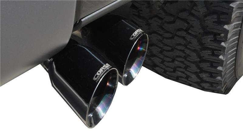 Ford F-150 Raptor Performance Exhaust - CORSA Performance - Cat Back Single Side Exit with Twin 4.0in. Black PVD Pro-Series Tips - Black - 2010